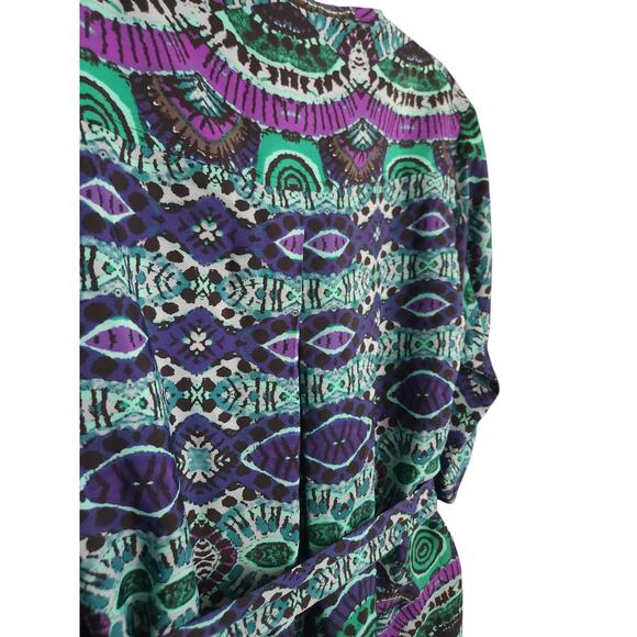 Anthropologie Maeve Frequencies‎ Shirt Dress Blue Purple Black Women's X Small - Picture 6 of 12